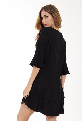 Vestido Malaga Negro Ragged Pf11511143