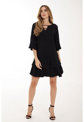 Vestido Malaga Negro Ragged Pf11511143