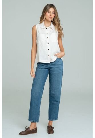 Jeans Mom Lauren Azul Ragged Pf17350001 Ragged