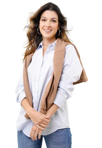 Camisa Boyfriend Azul Ragged Pf11112534 Ragged