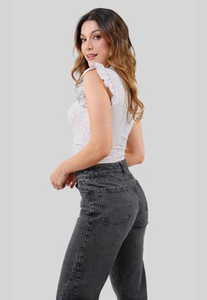 Jeans Slouchy Lemon Negro Ragged Pf21440002