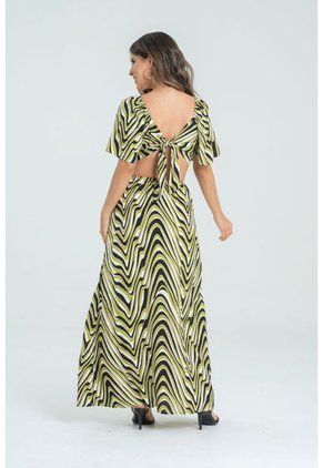 Vestido Largo Kestrel Verde Ragged Pf31511360