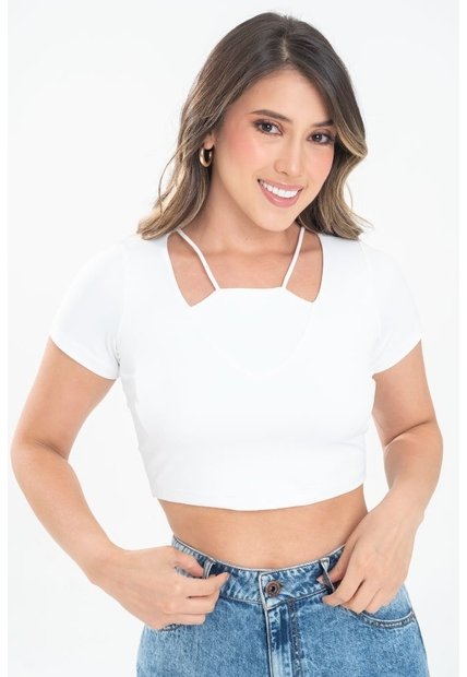 Crop Top Agathe Blanco Ragged Pf31122334