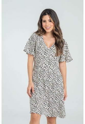 Vestido Corto Animal Print Beige Ragged Pf31511351 Ragged