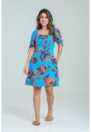 Vestido Corto Bialik Azul Ragged Pf31511332