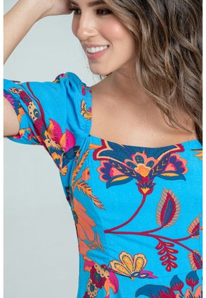 Vestido Corto Bialik Azul Ragged Pf31511332