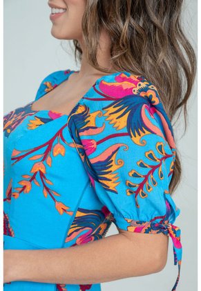 Vestido Corto Bialik Azul Ragged Pf31511332