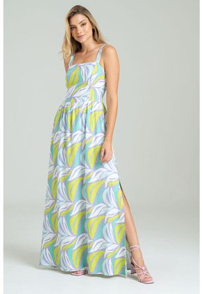 Vestido Adelaide Tiras Verde Ragged Pf11511275