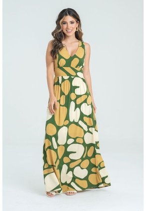 Vestido Largo Summer Verde Ragged Pf32510473