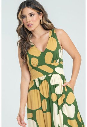 Vestido Largo Summer Verde Ragged Pf32510473