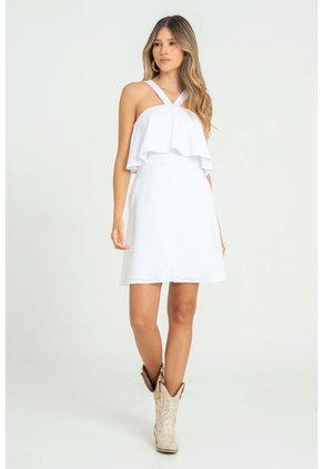 Vestido Santorini Lino Blanco Ragged Pf11511339