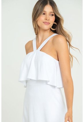 Vestido Santorini Lino Blanco Ragged Pf11511339