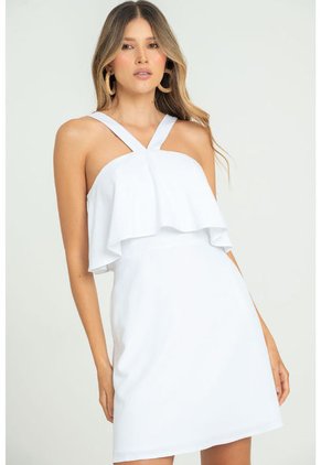 Vestido Santorini Lino Blanco Ragged Pf11511339