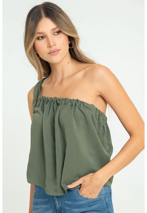 Blusa Asimetrica Verde Ragged Pf11112853