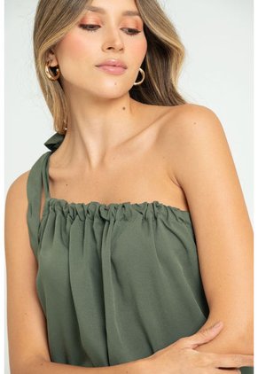 Blusa Asimetrica Verde Ragged Pf11112853
