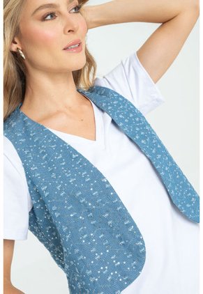 Chaleco Custo Azul Ragged Pf21150006