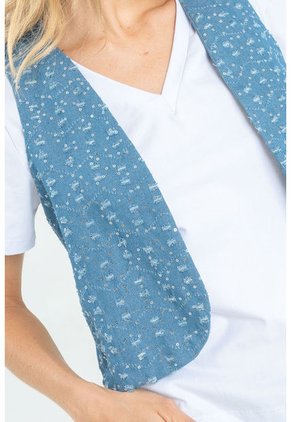 Chaleco Custo Azul Ragged Pf21150006