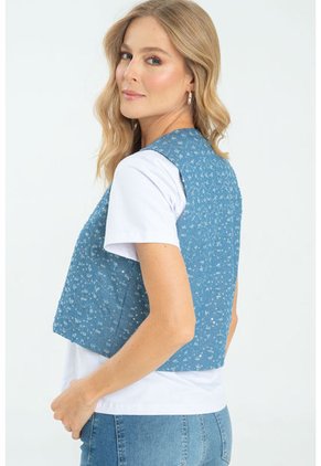 Chaleco Custo Azul Ragged Pf21150006
