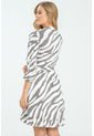 Vestido Corto Zebra Gris Ragged Pf11511321 de Ragged