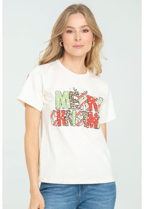 Camiseta Navidad 24 Blanco Ragged Pf21120083