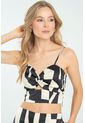 Crop Top Satin Geometrico Blanco Ragged Pf12110839 de Ragged