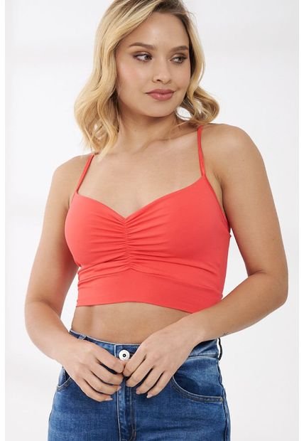 Crop Top Frunce Rosa Ragged Pf31120985