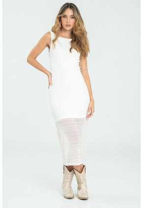 Vestido Vhitow Blanco Ragged Pf11511330