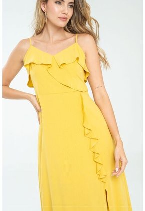 Vestido Tiras Volante Amarillo Ragged Pf11511338