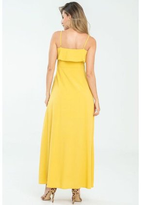Vestido Tiras Volante Amarillo Ragged Pf11511338