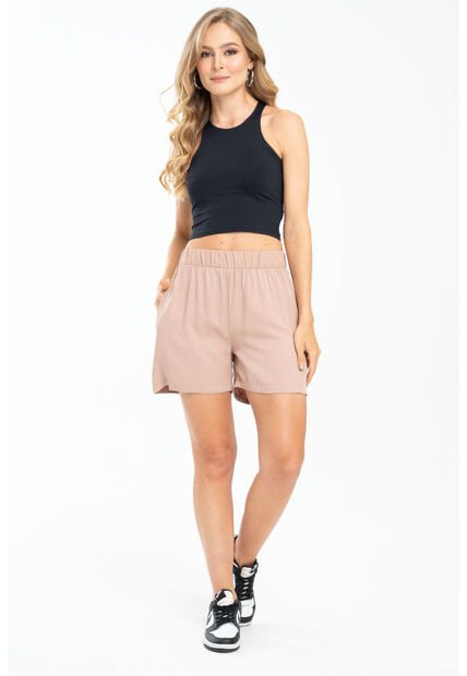 Short Elastico Beige Ragged Pf17340002