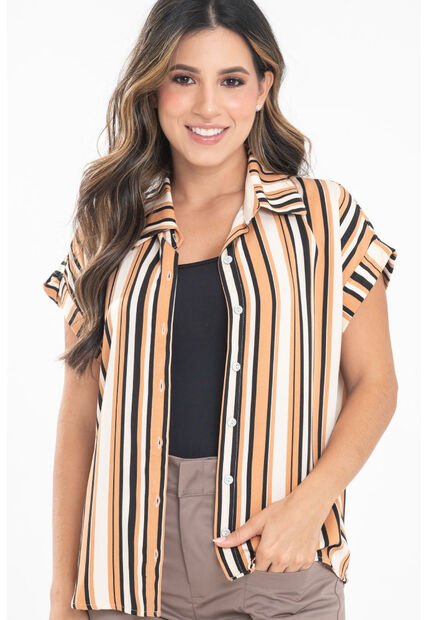 Blusa Rayas Mix Beige Ragged Pf31113608