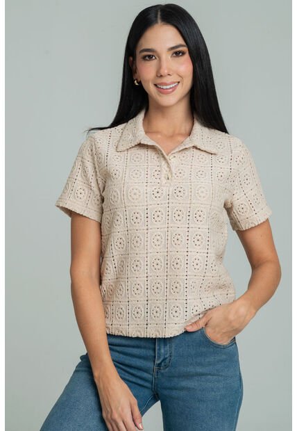 Camisa Lara Beige Ragged Pf11113064
