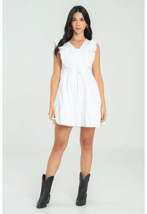Vestido Corto Analhee Blanco Ragged Pf11511332
