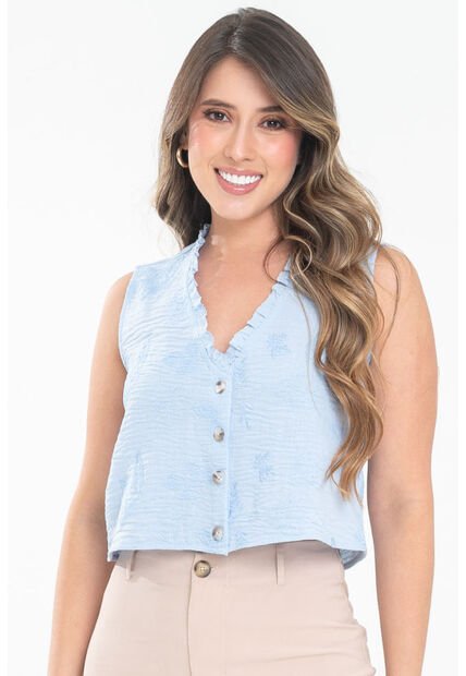 Blusa Marroqui Azul Ragged Pf31113582