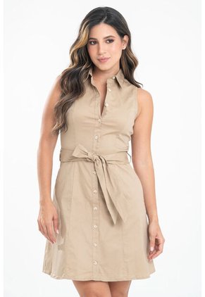 Vestido Corto Zhurie Beige Ragged Pf31511505