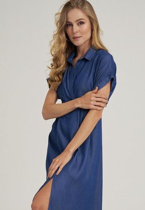 Vestido Velino Azul Ragged Pf51510126