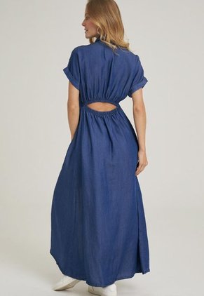 Vestido Velino Azul Ragged Pf51510126