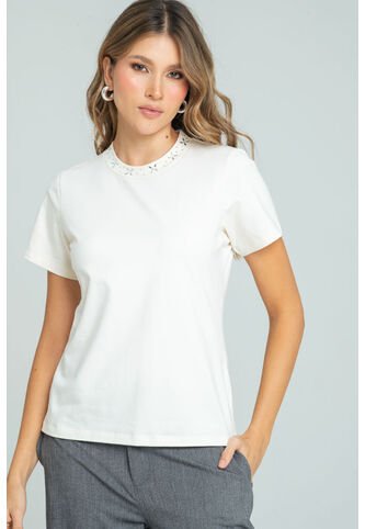 Camiseta Cuello Brillo Blanco Ragged Pf21120129 Ragged