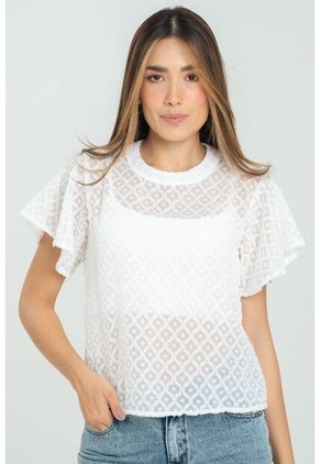 Blusa Hayzel Blanco Ragged Pf11112969