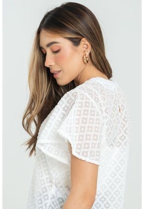 Blusa Hayzel Blanco Ragged Pf11112969