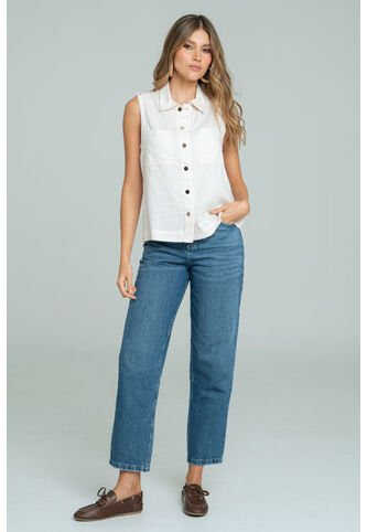 Jeans Mom Lauren Azul Ragged Pf17350001 Ragged