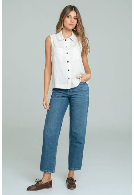 Jeans Mom Lauren Azul Ragged Pf17350001