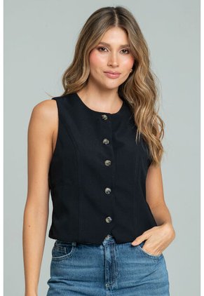 Blusa Dina Negro Ragged Pf11113104