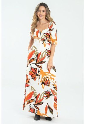 Vestido Largo Ennox Rojo Ragged Pf11511355