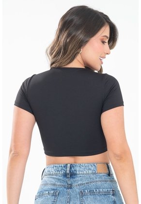 Crop Top Agathe Negro Ragged Pf31122334