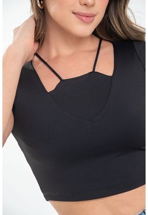 Crop Top Agathe Negro Ragged Pf31122334