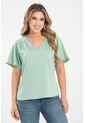 Blusa Satin Verde Ragged Pf31113493 de Ragged