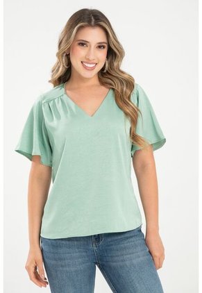 Blusa Satin Verde Ragged Pf31113493