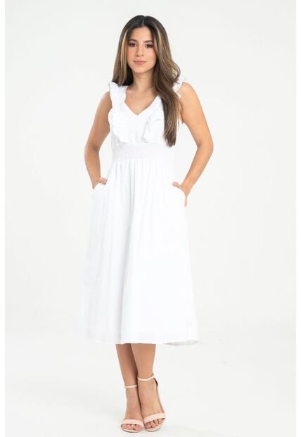 Vestido London Blanco Ragged Pf31511446