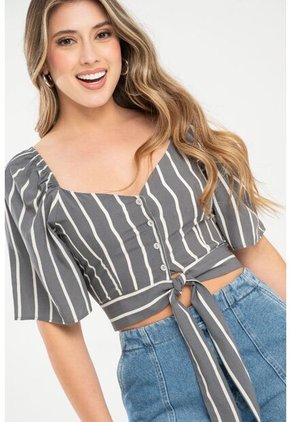 Blusa Rayas Ilysha Gris Ragged Pf31113474